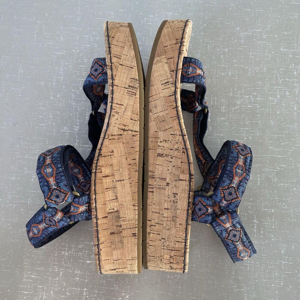 BORN Sirena Cork Platform Slingback Sandals Size 7M Hippie Festival Y2K Boho - Picture 9 of 11